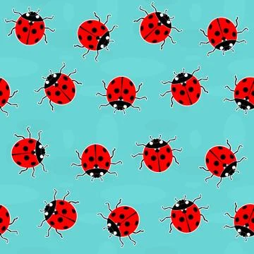 Ladybugs - old-fashioned pattern Stock Illustration