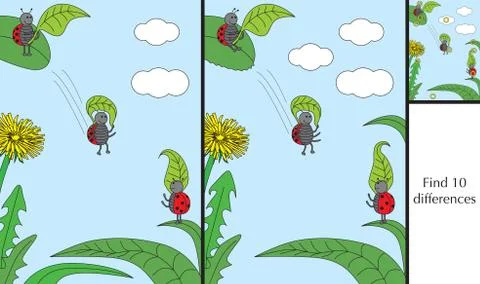 Ladybugs puzzle Stock Illustration