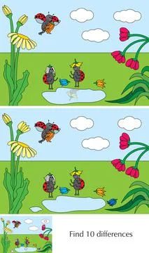 Ladybugs puzzle Stock Illustration