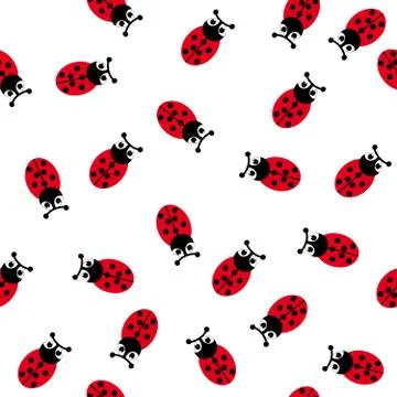 Ladybugs on white background Stock Illustration