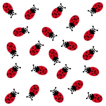Ladybugs on white background Stock Illustration