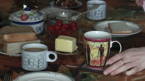 Lady's breakfast Stock Footage 22945545