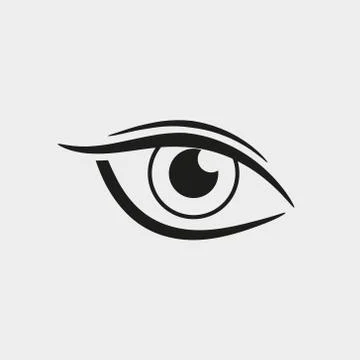 Ladys eye flat icon. Vector illustration. Isolated. Stock Illustration