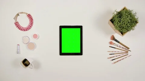 Lady's Finger Scrolling on the Green Touchscreen Stock Footage 85452640