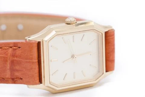 Ladys' golden watch Stock Photos