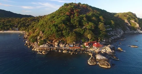 Laem Hat Rin, Leela Beach, Light House, Koh Phangan, Thailand Stock-Footage 97244560