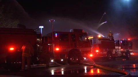 LAFD Fire Trucks Crew Stock-Footage 997219