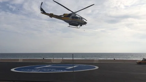 LAFD helicopter takes off Stock Footage 127933999