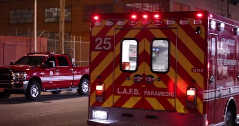 LAFD Paramedic Ambulance Stock Footage 337437191
