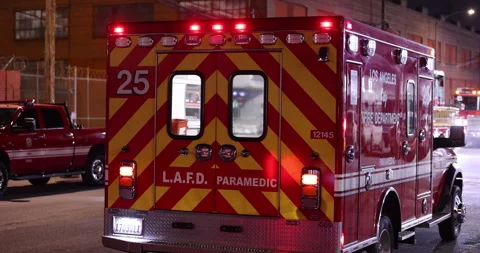 LAFD Paramedic Ambulance Stock Footage 337444380