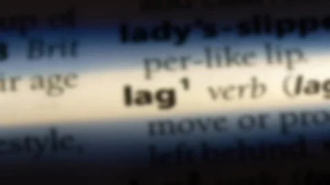 Lag word in a dictionary. Stock Footage 99562034