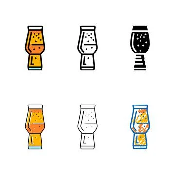 Lager beer glass forms color icon vector Stock Illustration