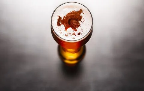 Lager beer on table Foto stock