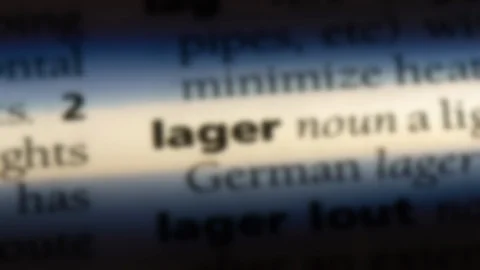 Lager word in a dictionary. Stock Footage 99562050