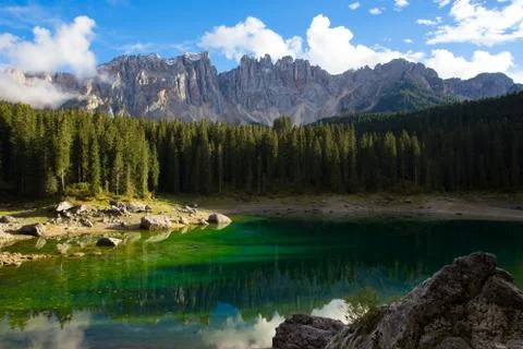 Lago di Carezza Stock Photos