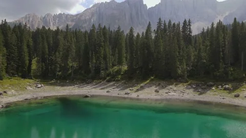 Lago di Carezza view, Dolomites Stock Footage 231324178