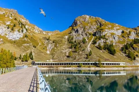 Lago Fedaia (Fedaia Lake), Fassa Valley, Trentino Alto Adige, an artificial l Stock Photos