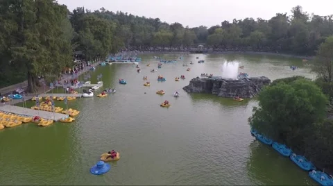 Lago Mayor Chapultepec and forest Stock Footage 44349034