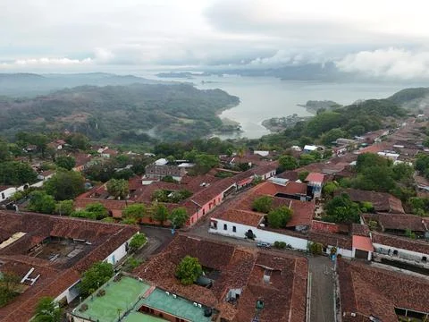 Lago Suchitlán from the sky Stock Photos