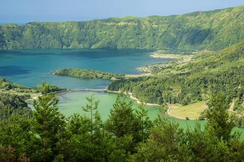  Lagoa das Sete Cidades is located on the island of São Miguel, Azores Stock Photos