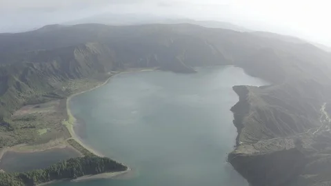 Lagoa do Fogo (long sequence), São Miguel, Azores Stock Footage 125862002