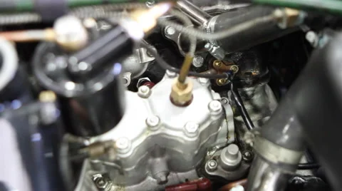 Lagonda Classic Racing Car - Engine Stock Footage 41645073