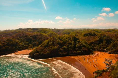 Lagoon beach Baron on Java Island in Indonesia. Stock-Fotos