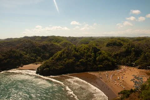 Lagoon beach Baron on Java Island in Indonesia. Fotos de archivo
