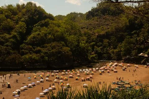 Lagoon beach Baron on Java Island in Indonesia. Fotos de archivo