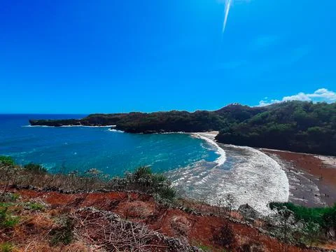 Lagoon beach Baron on Java Island in Indonesia. 스톡 사진