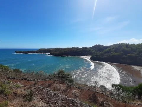 Lagoon beach Baron on Java Island in Indonesia. Fotos Stock
