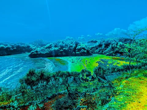 Lagoon beach Baron on Java Island in Indonesia. Fotos de archivo