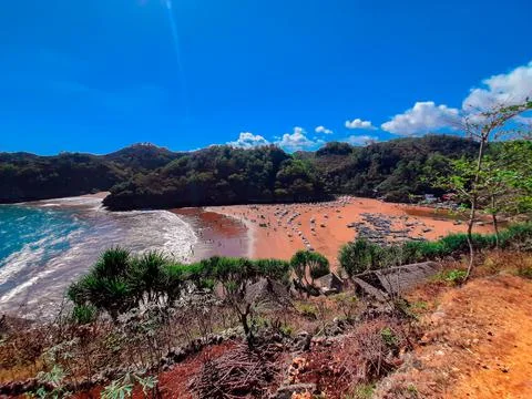 Lagoon beach Baron on Java Island in Indonesia. Fotos de archivo