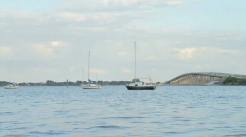 Lagoon Causeway Stock Footage 609924