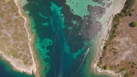 Lagoon with clear waters in Greece Stock Footage 263154674