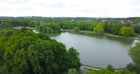 The lagoon in Nowa Huta at sunset Stock-Footage 130803218