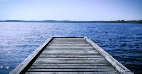 Lagoon with pontoon Stock Footage 82827586