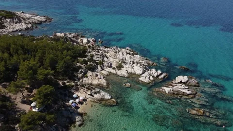 Lagoon rocks nature Video stock 205091464
