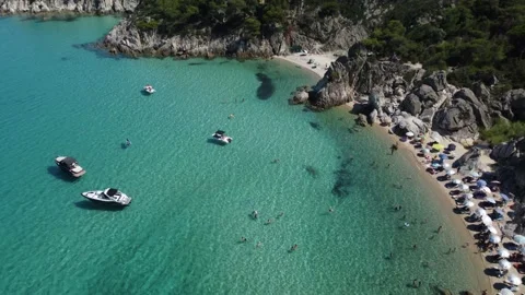 Lagoon rocks sea Video stock 205090730
