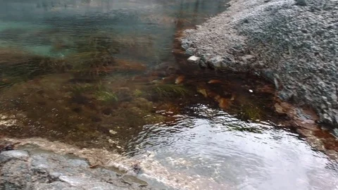 Lagoon on the rocky coast of the ocean  Stock Footage 84006152