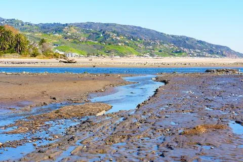 Lagoon Vantage: Wide-Angle View of Malibu from Below Stock Photos