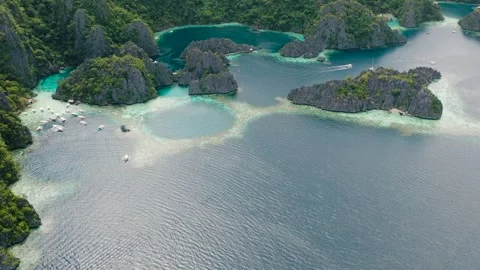 Lagoons in Coron, Palawan. Philippines. Stock Footage 311347292