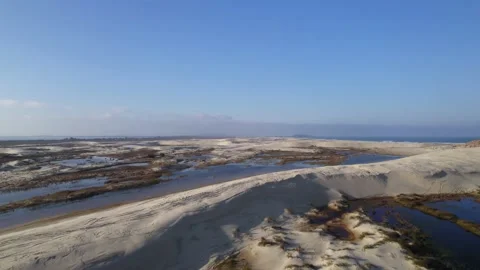 Lagoons in the middle of the dunes Video stock 183186925
