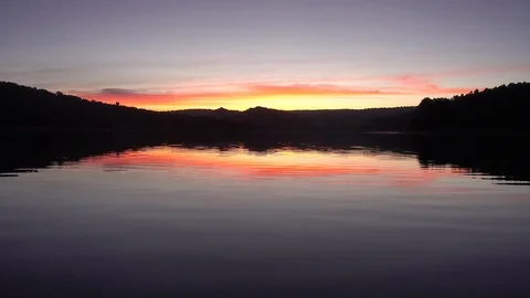 The lagoons of Ruidera at dawn Stock Footage 97981570