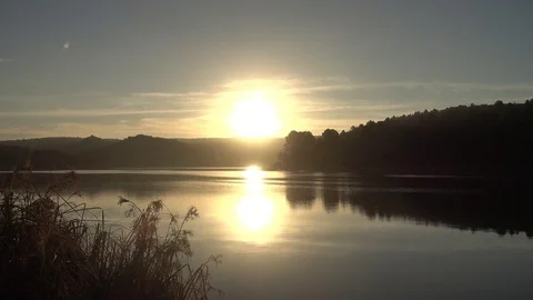 The lagoons of Ruidera at dawn Stock Footage 97984440