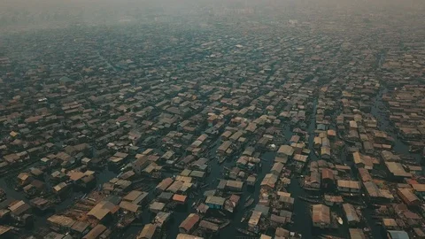 Lagos Floating Slum Stock Footage 125842838