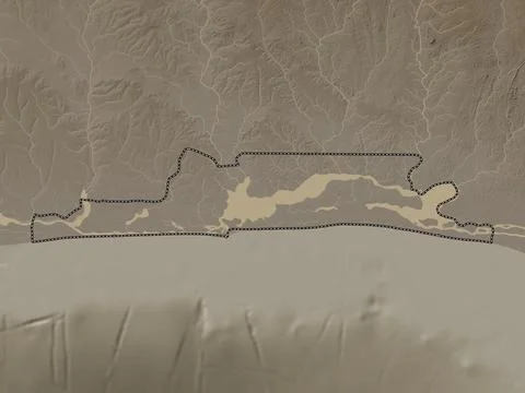 Lagos, Nigeria. Elevation map colored in sepia tones with lakes and rivers Stock Illustration