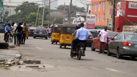 Lagos streets Stock Footage 124236808