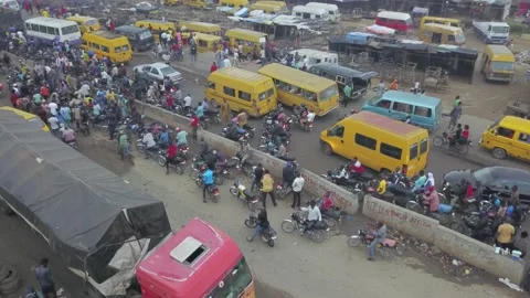 Lagos Traffic Stockbeeldmateriaal 166899611