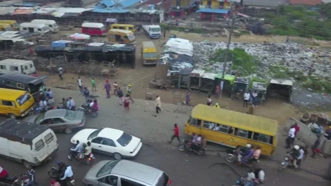 Lagos Traffic Stockbeeldmateriaal 166902221